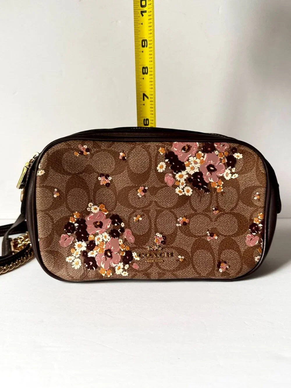 Coach Isla Chain Crossbody Bag Floral Print Signature Coated Canvas F31433